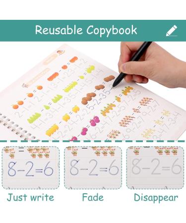 Funvce English Magic Exercise Book - 4 Reusable Booklets for Kids | Learn Alphabet Numbers & Drawing - Buy Online on SooperMarket.com