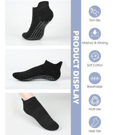 Yogingo 4 Pairs Yoga Socks for Men & Women - ABS Grip Slide-Resistant Warm & Cuddly Anti-Slip Pilates Socks - 4x Black - Buy Online on SooperMarket.com