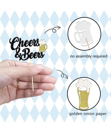 24 Pieces Glitter Oktoberfest Cupcake Toppers Cheers & Beers Cupcake Topper Bavarian Cake Topper for Oktoberfest Party Decorations Bavarian Party Decorations (Cheers) - Buy Online on SooperMarket.com