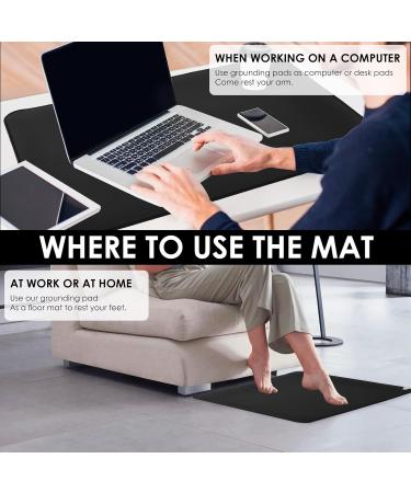 Grounding Mat for Bed Grounding Pad for Sleep Large Grounding Sheets Earthing Mat Grounding Pad w Grounding Cord Earth Connected Therapy Foot Mat Pain Relief Inflammation Energy Wellness 16''x24'' - Buy Online on SooperMarket.com