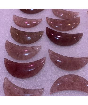 Specimen Healed Natural Red Strawberry Quartz Crystals Moon Shape Polished Stone Crystals Room Decoration Quartz As a Gift Gift