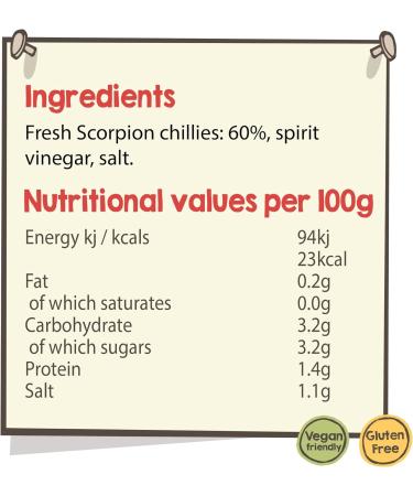 South Devon Chilli Farm Scorpion Chilli Sauce | Made from Fresh Scorpion Chillies - Contains just 3 Ingredients Heat Rating 11/10 - Case of 6 50ml Bottle - Buy Online on SooperMarket.com