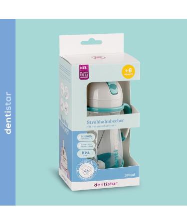 DentiStar Strohhalmbecher 260 ml - Baby Bottle with Dynamic Straw for 6 Months+ | Anti-Slip Design & Cleaning Brush | BPA Free Mint - International Shipping Available - Buy Online on SooperMarket.com