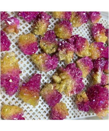 Natural Pink and Yellow Crystal Clusters electroplated mineralspecimens are Arranged Specimen Home Decorative Stone Collection a Home Collections (Size : 100-150g) - Buy Online on SooperMarket.com
