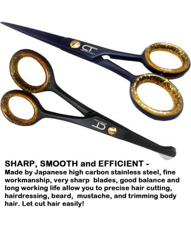 CT 4.5 Small Hair Scissors Set - Precision Beard Trimming for Men & Kids - Round Tip Facial Grooming Scissors - Buy Online on SooperMarket.com