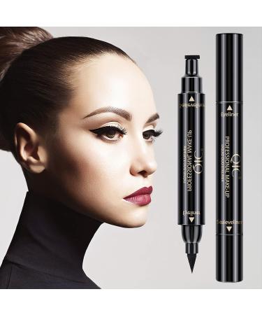 DekRion Winged Eyeliner Stamp & Liquid Liner Set - Black, Waterproof, Long-lasting & Smudgeproof Makeup - Buy Online on SooperMarket.com