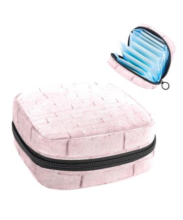 Pink Wall Background Sanitary Napkin Storage Bag Feminine Menstrual Cup Pouches Nursing Pad Holder Tampon Bags Portable Period Bag for Women Teen Girls 1Pcs Multi-colored 15
