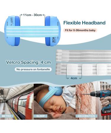 ZOHAN Baby Ear Defenders Boys 0-36 Months | Noise Cancelling Headphones for Sleeping & Airplane | Toddler Hearing Protection | Adjustable Headband | Blue - Buy Online on SooperMarket.com