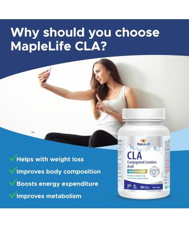 MapleLife Nutrition CLA Conjugated Linoleic Acid 1000 mg Promote Reduction of Body Fat Improve Muscle-to-Fat Ratio - Weight Management Metabolism Support Body Composition Antioxidant Maintain Overall Health 90 Softgels - Buy Online on SooperMarket.com