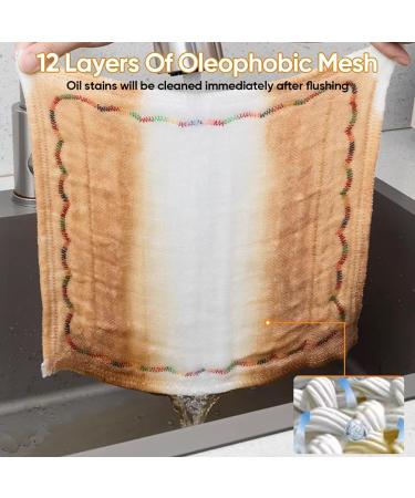Rainbow Oleophobic Cleaning Cloth 12-Layer Thickened Magic Cleaning Cloth Super Heavy Oil Cleaning Cloths Reusable Washable All-Purpose Dishwashing Cloth for Kitchen (15pcs 30 * 30cm) 30*30cm 15pcs - Buy Online on SooperMarket.com