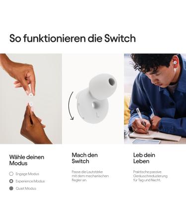 Loop Switch Noise-Reducing Earplugs - 3 Modes | Reusable White | Perfect for Travel Concerts Sport & Noise Sensitivity - Buy Online on SooperMarket.com