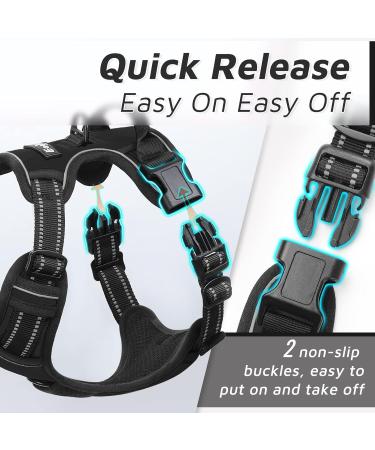 Eagloo Large Dog Harness - Adjustable No-Pull Chest Harness with Reflective Strips for Labrador - Anti-Train Control Black (1 Pack) - Buy Online on SooperMarket.com