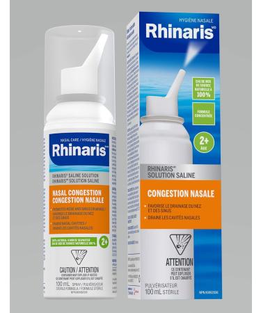 Rhinaris Nasal Congestion Spray 100ml - 100% Natural Source Seawater Preservative Free Daily Nasal Hygiene Spray for Men Women & Kids - Relieves Nasal Dryness - Maintains Healthy Sinuses Concentrated Formula - Buy Online on SooperMarket.com