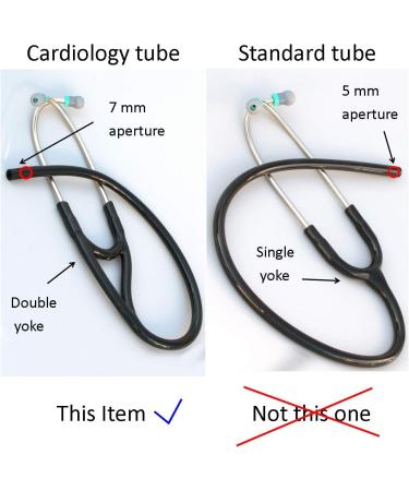 Compatible Replacement Tube for Littmann MasterCardiology & Cardiology III Stethoscopes - 7mm Black Binaural Tubing by CardioTubes - Buy Online on SooperMarket.com