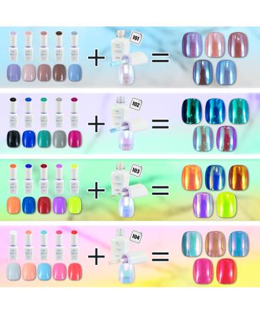 Buy CHARMCY Nail Gel Polish Set - 6PCS Chrome Metallic Mirror Effect | Long-Lasting Blue Brown Fall Gel Nail Polish Kit for Home Salon Nail Art - Buy Online on SooperMarket.com