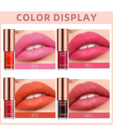 Watery Lip Tint Stain - Korean Plumping Lip Gloss & Moisturizing Liquid Lipstick | Long-Wearing Matte Finish Lip & Cheek Tint | High Pigment Color (#4 - Buy Online on SooperMarket.com