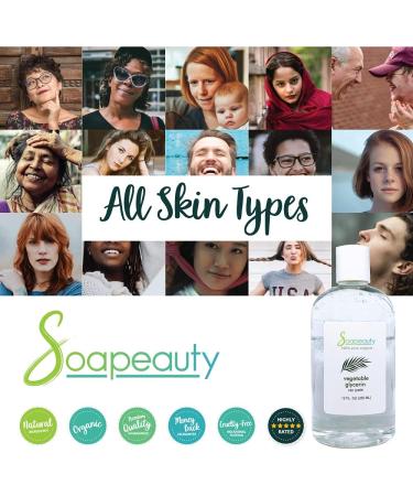 Organic USP Grade Vegetable Glycerin | Non-GMO Natural | for Cosmetic, Skin, Hair Care, Soap Making | 32 oz - Soapeauty - Buy Online on SooperMarket.com