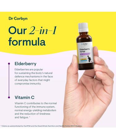 Dr Corbyn Elderberry Syrup with Vitamin C - 100ml | Sambucus Nigra for Immune Support | Alcohol-Free & No Added Sugar - Buy Online on SooperMarket.com