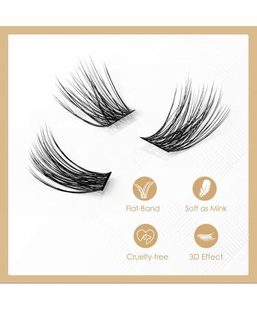LANKIZ 48 Pcs DIY Eyelash Extension Kit - Soft & Lightweight Individual Lash Extensions 10-16mm Mix - Wide Band Cluster Lashes for Home Use - Buy Online on SooperMarket.com