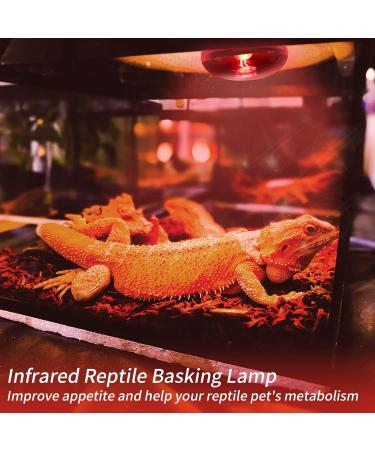 REPTI HOME Reptile Heat Lamp Bulb Infrared Heat Lamp for Reptile 100W 2Pack Basking Spot Red Heat Bulb for Lizards Turtles Chicks Puppies 100.0 Watts - Buy Online on SooperMarket.com