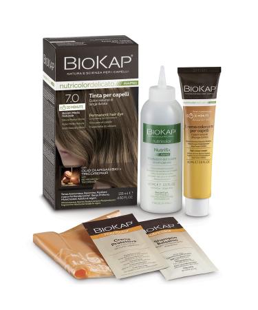 BioKap - Nutricolor Delicato Permanent Rapid Hair Dye 7.0 Natural Medium Blond - 4.5 fl. oz.