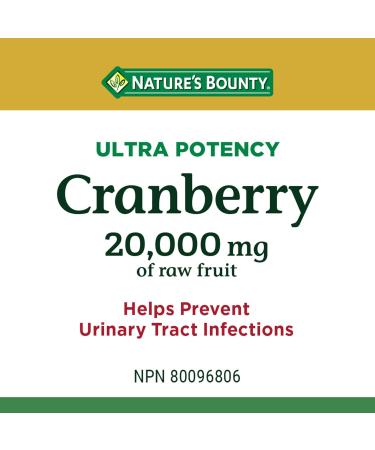 Nature's Bounty Cranberry Ultra Potency 20000mg 60 Vegetarian Capsules Ultra-Potency 60 count (Pack of 1) - Buy Online on SooperMarket.com