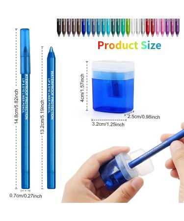 15 Color Waterproof Eyeliner Pencil Set with Sharpener - Glitter Eyeliner Kit for Long Lasting Eye Makeup - Perfect Gift for Women and Girls - Buy Online on SooperMarket.com