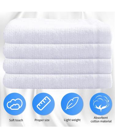 60 Pcs 12x12 Inch White Cotton Washcloths Set - Absorbent & Multipurpose Face Towels for Bathroom & Kitchen - Machine Washable Gym Towels & Cleaning Rags - Buy Online on SooperMarket.com