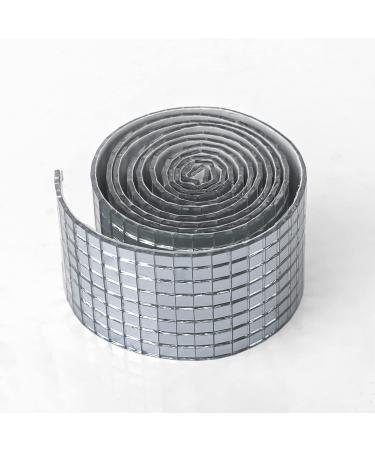 LONGKING 1888 Pieces Self-Adhesive Mirror Tiles  Square Mirror Stickers Mosaic Tiles  Glass DIY Craft Decoration  Disco Ball Tiles(Silver) 1888 Pcs Silver