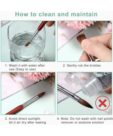 8# Sable Nail Art Brush Nail Brush with Red Wooden Handle Manicure Design Manicure tool Brown-8# - Buy Online on SooperMarket.com