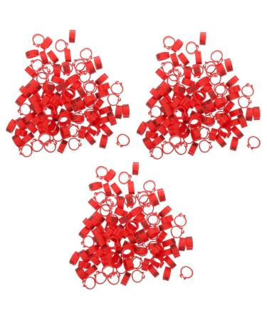 Happyyami 300 Pcs Pigeon Anklet Chicken Stuff Tag Baby Chick Pigeon Identification Ring Travel Bag Multicolor 1.3X1.3CMx3pcs Redx3pcs
