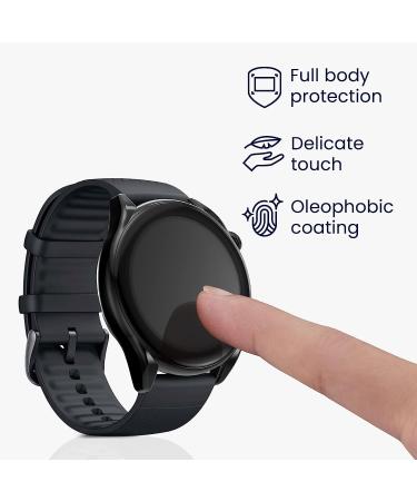 kwmobile Cover for Huami Amazfit GTR 3 / GTR 3 Pro - Set of 2 Black/Black Tempered Glass with Plastic Frame - Buy Online on SooperMarket.com