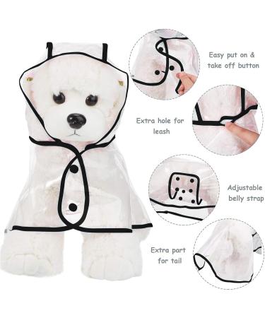 Petcute Waterproof Dog Raincoat with Hood - Transparent PVC Breathable & Button Closure for Medium & Large Dogs (Size M Black) - Buy Online on SooperMarket.com