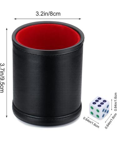 Vuwuma Felt Lined Professional Dice Cup Set - Includes 6 Quiet Dice for Yahtzee Game - Buy Online on SooperMarket.com