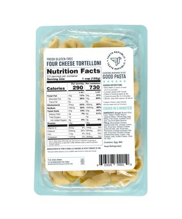 Gluten-Free 4-Cheese Tortellini Pasta by Taste Republic - 9oz (6 pack) | Frozen, Cooks in 3 Minutes - Buy Online on SooperMarket.com