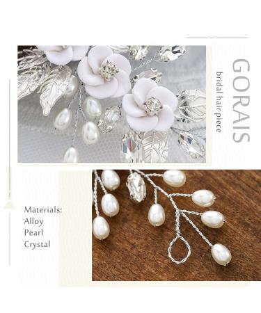 GORAIS Silver Crystal Wedding Hair Vine Bridal Headband for Women - Floral Bride Hair Accessories - Buy Online on SooperMarket.com