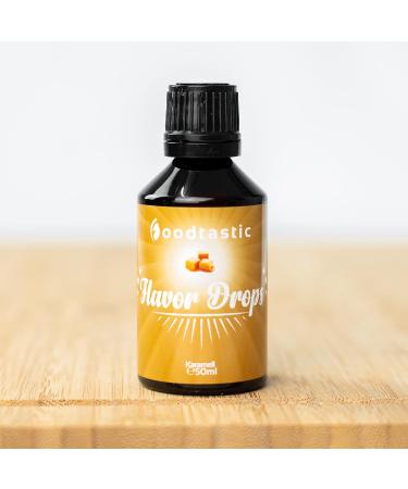 Buy Foodtastic Caramel Flavor Drops 50ml - Calorie-Free Sugar-Free Aroma Drops for Delicious Taste | Flavrops - Buy Online on SooperMarket.com