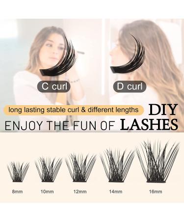 QUEWEL Mega-D Cluster Lashes 72 Pcs | C/D Curl 8-16mm | DIY Eyelash Extensions - Buy Online on SooperMarket.com