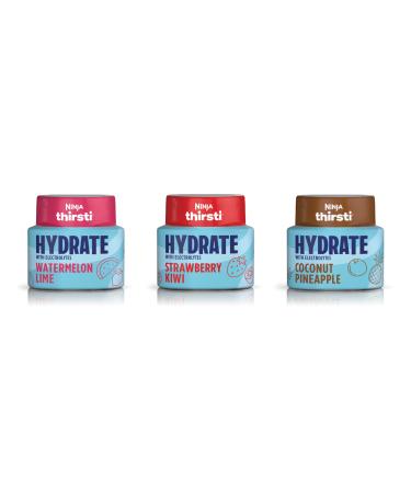Ninja Thirsti Flavored Water Drops Hydrate with Electrolytes Variety Pack 3 Pack Calories Zero Sugar 2.07 Fl Oz Makes 17 12oz Drinks WCFV2 HYDRATE Variety Pack HYDRATE