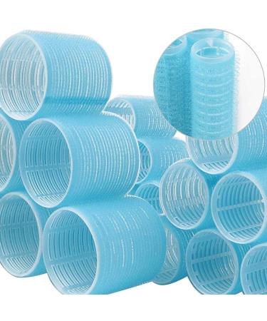 Jumbo Hair Rollers Set Self Grip Curlers For Long Hair No Heat Heatless Hair Rollers With Clips & Comb 24 Packs (Blue 24Pcs) - Buy Online on SooperMarket.com