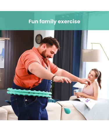 GOBEES Weighted Fitness Hoop for Plus Size Adults - Smart Exercise Hoop for Women - Adjustable 2 in 1 Circular Massage with 28 Detachable Knots - Green - Buy Online on SooperMarket.com