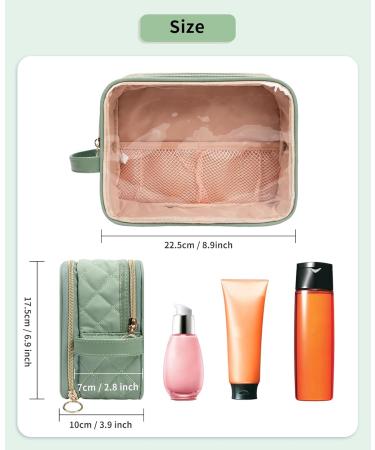 CUBETASTIC Makeup Bag  Portable Small Cosmetic with Handle Cute Clear Pouch with Makeup Brush - Green - Buy Online on SooperMarket.com
