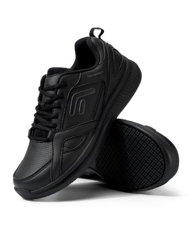 Fitville work shoes women extra broad slip-resistant shoes cooking shoes waterproof walking shoes light leisure shoes running sole damping non-slip sports shoes 39 EU far black