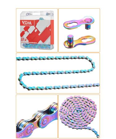6/7/8 Speed Rainbow Bike Chain | 116 Links Lightweight Bicycle Chain for MTN BTX MTB Road Bike - Buy Online on SooperMarket.com