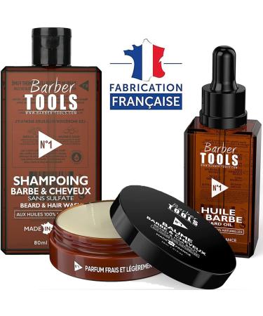 Buy French Cosmetic Beard Set | 30ml Beard Oil Balm & Shampoo | Premium Barber Tools for Ultimate Beard Care - Buy Online on SooperMarket.com
