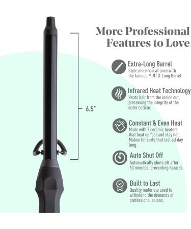 MINT Professional Curling Wand 3/4 Inch - Ideal for Long & Thick Hair | Ionic Ceramic Tourmaline Barrel | Adjustable 230-430 F | Worldwide Shipping Available - Buy Online on SooperMarket.com