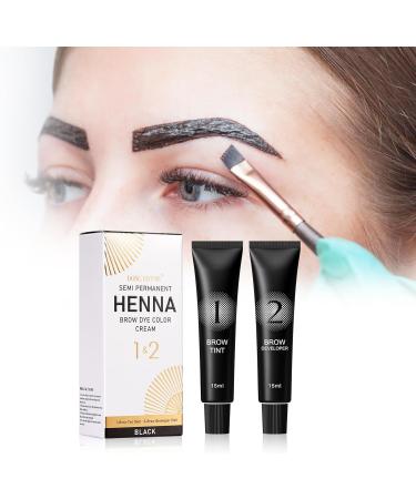 Eyebrow Tint Kit Black Hen-na Semi-Permanent Professional Brow Tint Kit Long-Lasting and Safe Results Eyebrow Dye DONG RHYME Multi-Purpose Eyelash Tint Kit Easy to Use at Home - Buy Online on SooperMarket.com