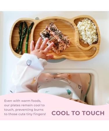 Nohla - Ezra The Elephant Bamboo Baby Weaning Plate | Spill-Proof Suction Base | 6+ Months | 100% Bamboo & FDA Silicone | BPA-Free | Grey - Buy Online on SooperMarket.com