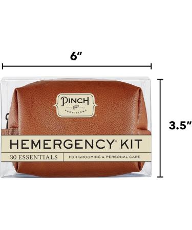 Pinch Provisions Hemergency Kit for Men | 30 Grooming Essentials & Travel Accessories | Ideal Gift for Grooms & Best Men - Cognac - Buy Online on SooperMarket.com