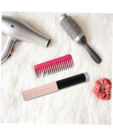 Angoily Cordless Hair Straightener Brush - Rechargeable & Travel-Friendly Heated Comb for Smooth Hair - Dual Purpose Nylon Brush in Purple - Buy Online on SooperMarket.com
